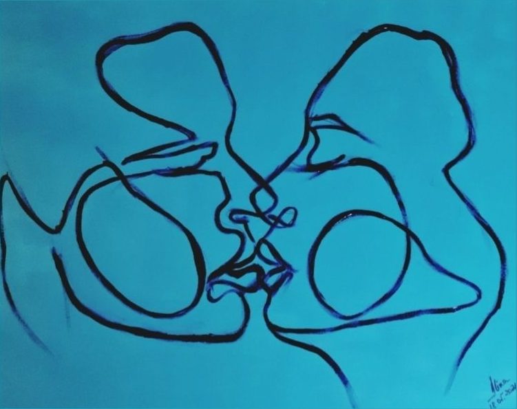 ArteDiAlina.com painting: Blue Kiss